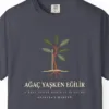 A Tree Bends While It Is Young Night Tee in Navy, close-up