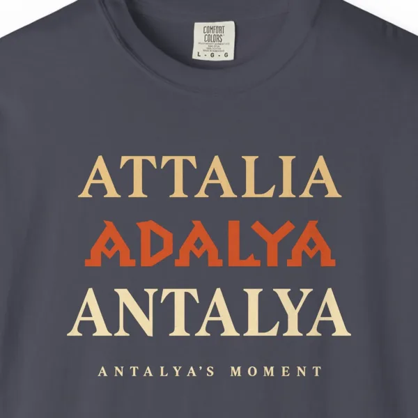 Attalia Adalya Antalya Night Tee in Navy, close-up