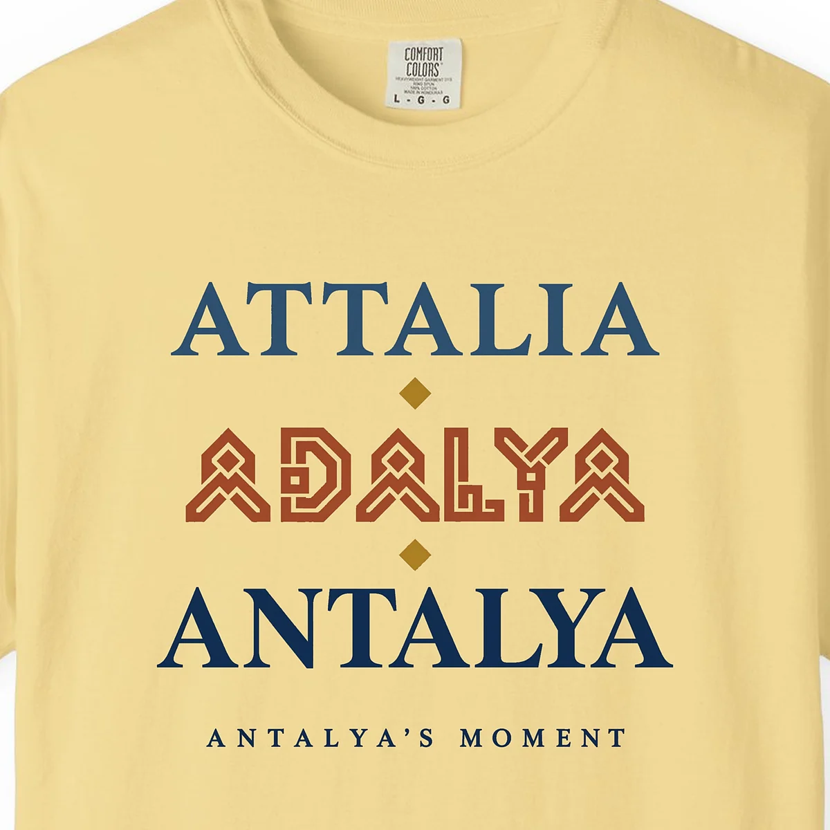 Attalia Adalya Antalya Tee in Butter, close-up