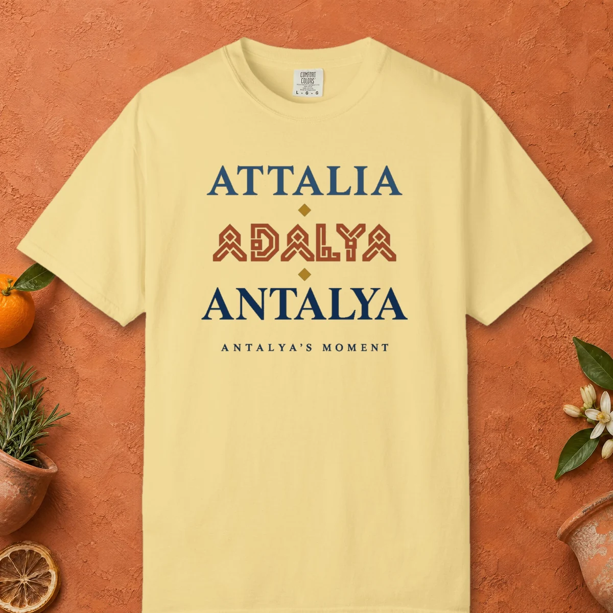 Attalia Adalya Antalya Tee in Butter, front view