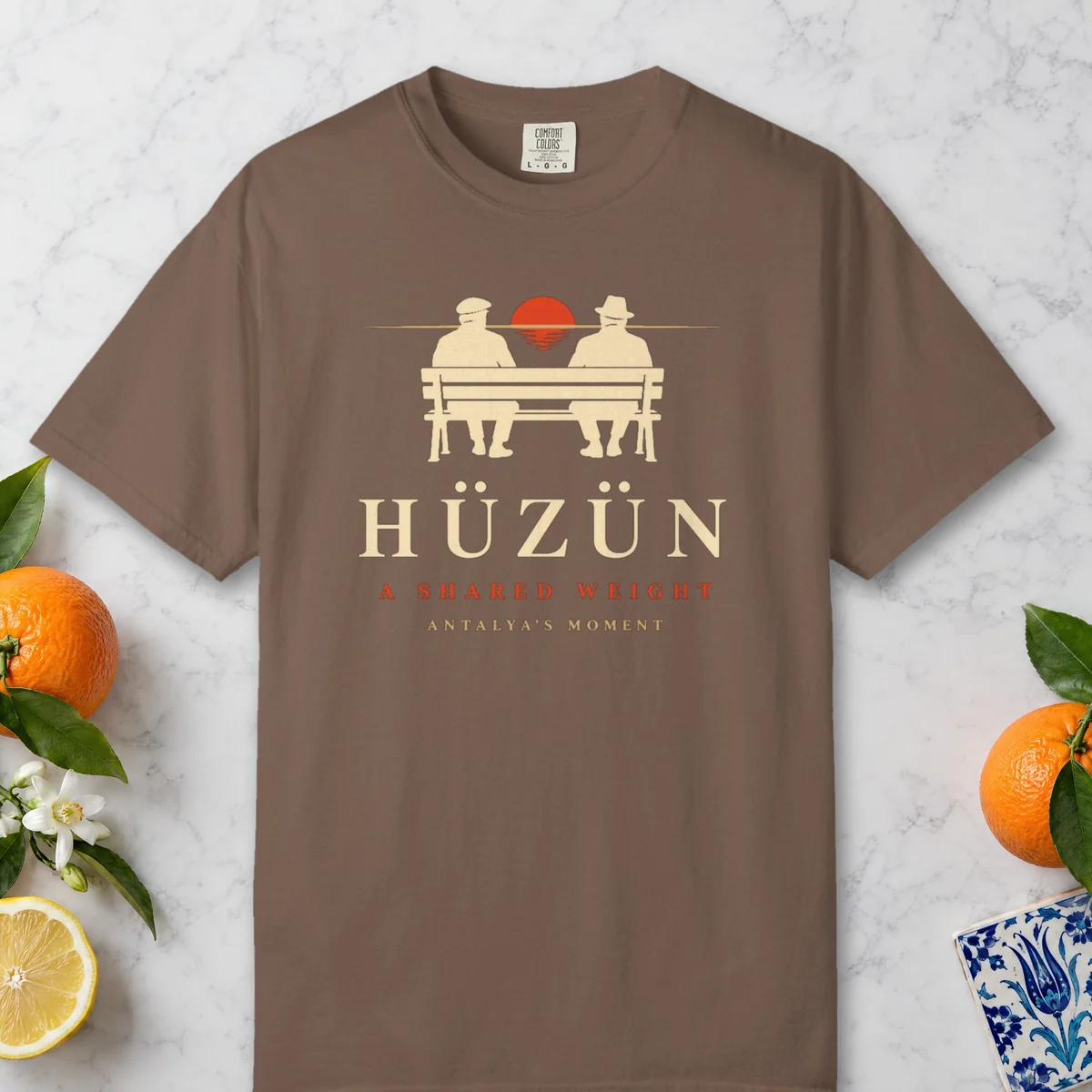 Hüzün Night Tee in Espresso, front view