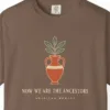 Now We Are the Ancestors Night Tee in Espresso, close-up