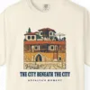 The City Beneath the City Tee in Ivory, close-up