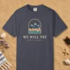 We Will Try Night Tee in Navy, front view