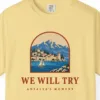 We Will Try Tee in Butter, close-up
